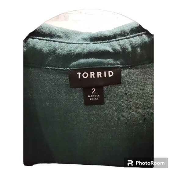 Torrid Green Shirt-Dress Button-down Size 2 - Picture 4 of 6